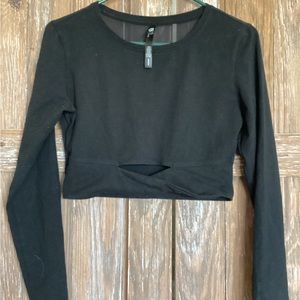 Victoria’s Secret black long sleeve workout crop top